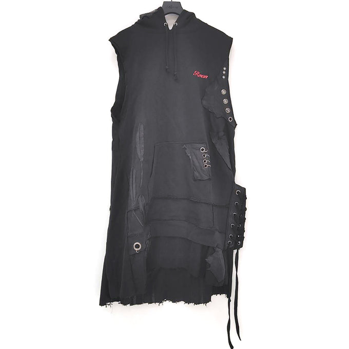 REMAKE NO SLEEVE LEATHER FEATHER LEO SKULL PO