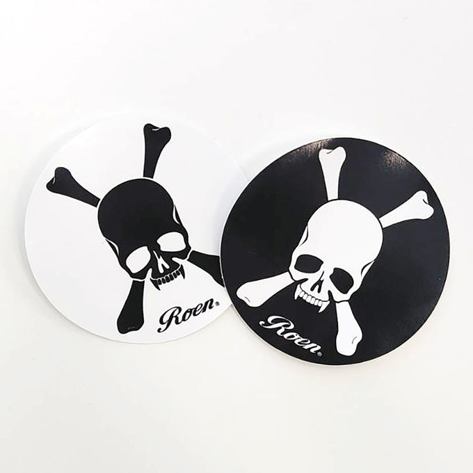 Roen skull logo sticker -black & white- set