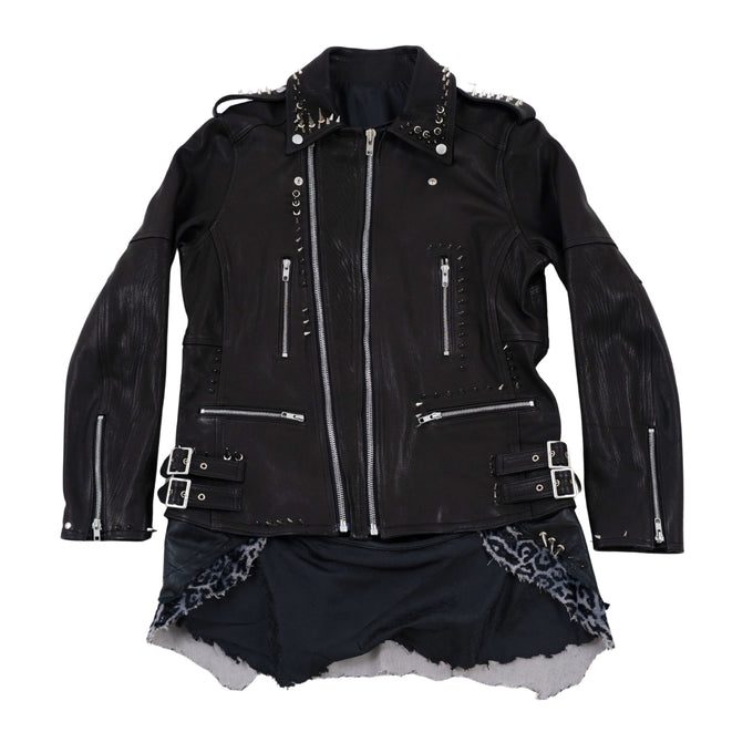 REMAKE STUDS WHITE LEO SKULL RIDERS JKT